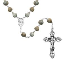 JOB'S TEARS ROSARY - WITH OUR LADY OF SORROWS CENTERPIECE