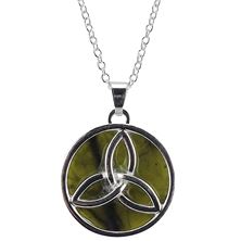 CONNEMARA MARBLE CELTIC KNOT PENDANT ON 18" CHAIN