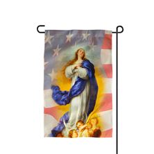 IMMACULATE CONCEPTION/AMERICAN FLAG GARDEN FLAG