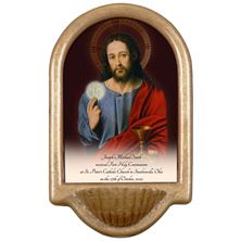 PERSONALIZED HOLY WATER FONT - CHRIST WITH EUCHARIST