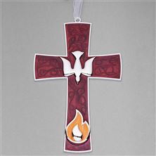 CONFIRMATION WALL CROSS WITH DOVE and FLAME