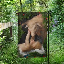 BEHOLD THE LAMB OF GOD GARDEN FLAG