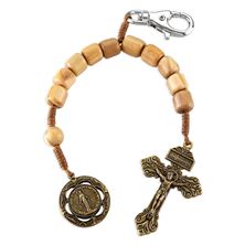 MIRACULOUS MEDAL ONE DECADE OLIVE WOOD ROSARY WITH CLIP