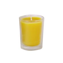 100% BEESWAX DEVOTIONAL VOTIVE CANDLE IN GLASS - 2" x 2 1/2"