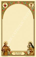 STS. FRANCIS and CLARE STATIONERY - PACK OF 50 NOTE SHEETS  (5½” x 8½”)