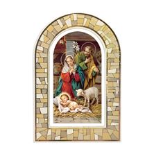 CHRISTMAS NATIVITY GOLD FOIL MOSAIC PLAQUE