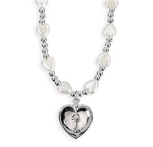 FIRST COMMUNION NECKLACE WITH HEARTS