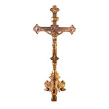 DOUBLE SIDED STANDING BRASS CRUCIFIX