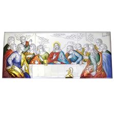 LAST SUPPER SILVER ICON WITH COLOR