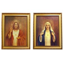 SACRED HEART and IMMACULATE HEART BY CHAMBERS - 15 1/2" X 19"
