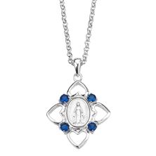 STERLING SILVER MIRACULOUS MEDAL WITH HEARTS PENDANT