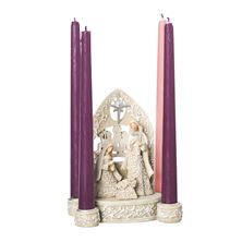 WINTER WHISPER HOLY FAMILY ADVENT CANDLE HOLDER