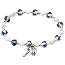 MARIAN STRETCH BRACELET WITH BLUE ENAMELED BEADS
