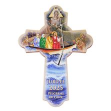 JUBILEE YEAR 2025 PILGRIMS OF HOPE WOODEN WALL CROSS - 6"
