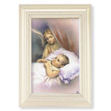 GUARDIAN ANGEL - WHITE PEARL FRAME - 5½” x 7”