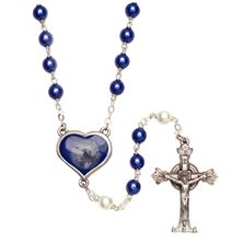 LOURDES ROSARY - WHITE and BLUE