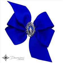 HAIR BOW WITH MIRACULOUS MEDAL - BLUE