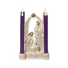 HOLY FAMILY ADVENT WREATH WITH POINSETTIA PATTERN