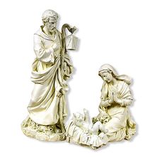 WHITE OUTDOOR NATIVITY - HOLY FAMILY 3-PIECE SET - 39" SCALE