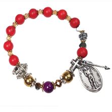 GENUINE GEMSTONE ST. SEBASTIAN - ROSARY BRACELET