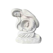 CAST ALABASTER MOTHER MARY and JESUS - NATIONAL LIFE MONUMENT STATUE - 4 1/2"