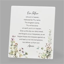 OUR FATHER PRAYER PLAQUE WITH EASEL BACK
