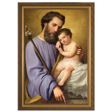 ST. JOSEPH AND THE INFANT JESUS FRAMED - 10 1/4" x 14 1/4"
