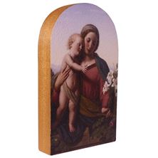 ITTENBACH MADONNA AND CHILD ARCHED ICON BLOCK - 3 X 5