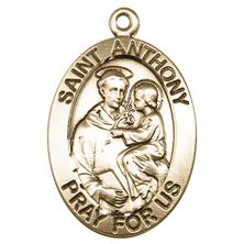 14KT GOLD ST ANTHONY MEDAL - 1 5/8" x 1"