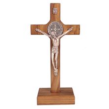 ST. BENEDICT CRUCIFIX ON STAND - 8 INCH