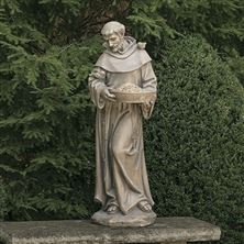 ST. FRANCIS BIRD FEEDER GARDEN STATUE - 44 1/2"