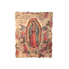 OUR LADY OF GUADALUPE WOOD WALL PLAQUE - 4 1/4" X 5 1/4"