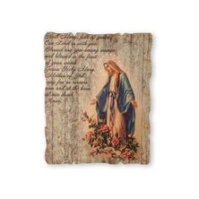OUR LADY OF GRACE WOOD WALL PLAQUE - 4 1/4" X 5 1/4"