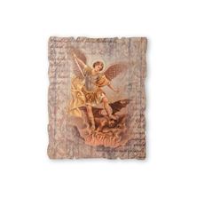 ST. MICHAEL VINTAGE WOOD PLAQUE