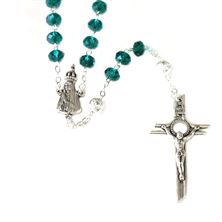 FATIMA ROSARY WITH GLASS BEADS - TEAL