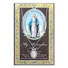 GENUINE PEWTER MIRACULOUS MEDAL WITH CARD