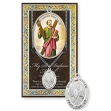 ST. ANDREW HAND ENGRAVED PEWTER MEDAL ON 24” CHAIN – WITH PAMPHLET