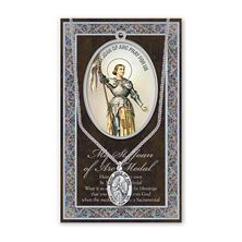 ST. JOAN OF ARC HAND ENGRAVED PEWTER MEDAL ON 18” CHAIN – WITH PAMPHLET