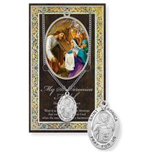 ST. VERONICA HAND ENGRAVED PEWTER MEDAL ON 18” CHAIN – WITH PAMPHLET