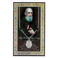 BL. SOLANUS CASEY HAND ENGRAVED PEWTER MEDAL ON 24” CHAIN – WITH PAMPHLET