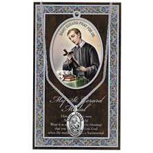 ST. GERARD HAND ENGRAVED PEWTER MEDAL ON 24” CHAIN – WITH PAMPHLET