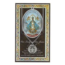 OUR LADY OF SAN JUAN HAND ENGRAVED PEWTER MEDAL ON 24” CHAIN – WITH PAMPHLET