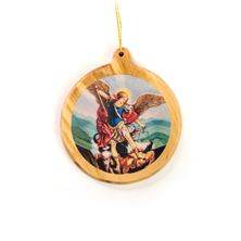 ST. MICHAEL THE ARCHANGEL OLIVE WOOD ORNAMENT