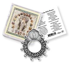 AVE MARIA POCKET ROSARY RING WITH CARD