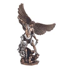 ST. MICHAEL COLD CAST BRONZE WITH PEWTER ACCENTS