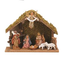 5" SCALE FONTANINI 7-FIGURE NATIVITY SET WITH STABLE