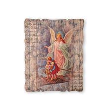 GUARDIAN ANGEL WOOD WALL PLAQUE 4 1/4" X 5 1/4"