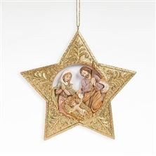 FONTANINI® HOLY FAMILY GOLD STAR ORNAMENT - 4 ¼”