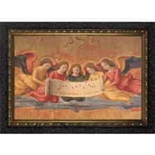 THE NATIVITY DETAIL OF ANGELS FRAMED ART - 13 1/2" x 10 1/2"