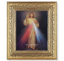 THE DIVINE MERCY - ORNATE GOLD LEAF FRAME (12 1/2" X 14 1/2")